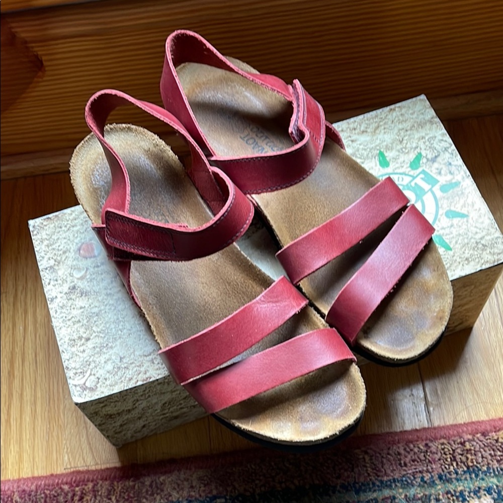 NAOT Kayla Red Leather Sandals